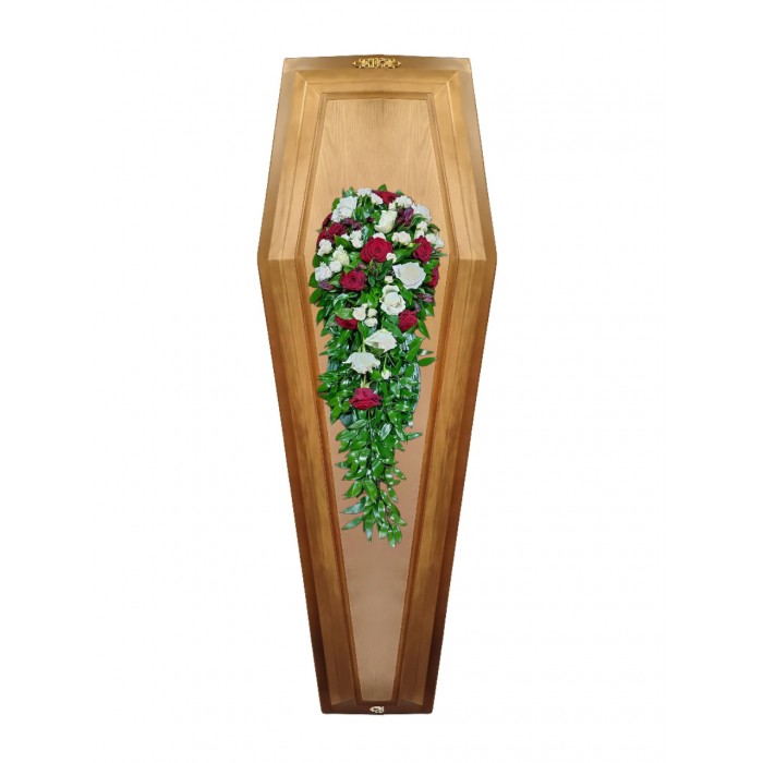 Композиция на крышку гроба из живых цветов № 36