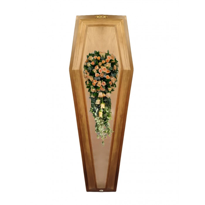 Композиция на крышку гроба из живых цветов № 34