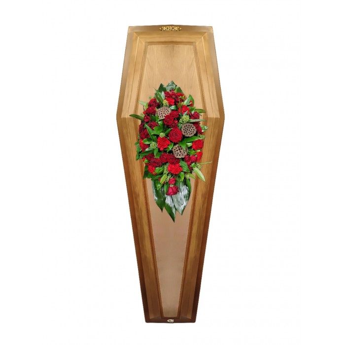 Композиция на крышку гроба из живых цветов № 33
