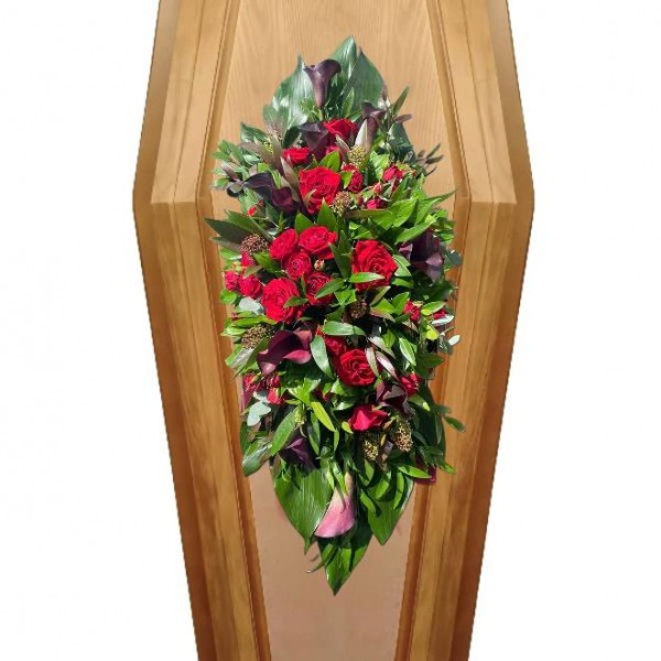 Композиция на крышку гроба из живых цветов № 37