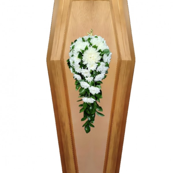 Композиция на крышку гроба из живых цветов № 6