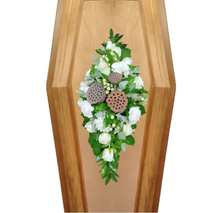 Композиция на крышку гроба из живых цветов № 5