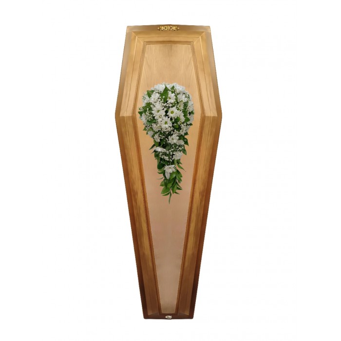 Композиция на крышку гроба из живых цветов № 4