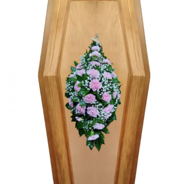 Композиция на крышку гроба из живых цветов № 3