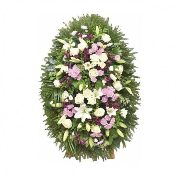 Траурный венок из живых цветов 180 см № 43
