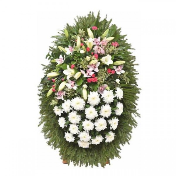 Траурный венок из живых цветов 130 см. № 11