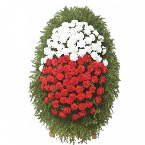 Траурный венок из живых цветов 180 см № 41