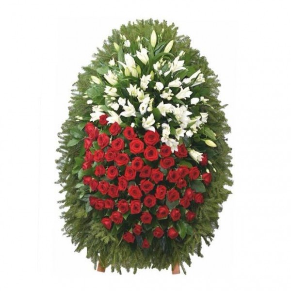 Траурный венок из живых цветов 130 см №5