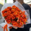 15 огненных кустовых роз Смэшинг 40 см