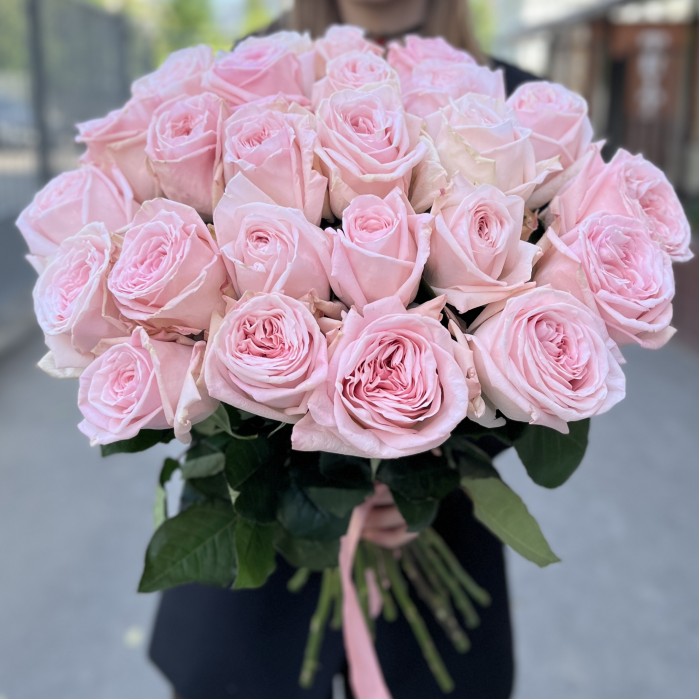 25 ароматных роз Пинк Охара 60 см