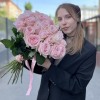 25 ароматных розовых роз Пинк Охара 50 см