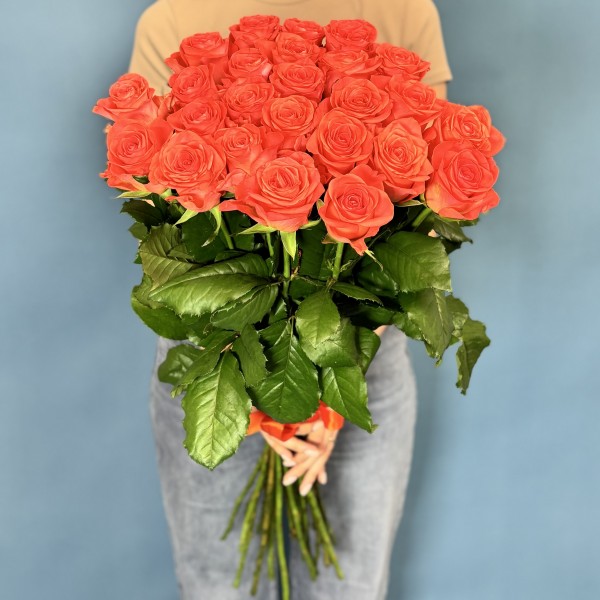 Оранжевая Роза Вау 60 см
