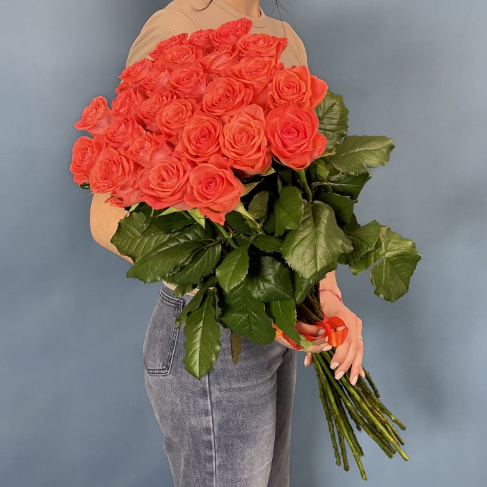Оранжевая Роза Вау 60 см