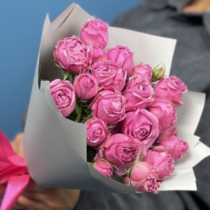 5 кустовых пионовидных Роз Мисти Баблс 40 см