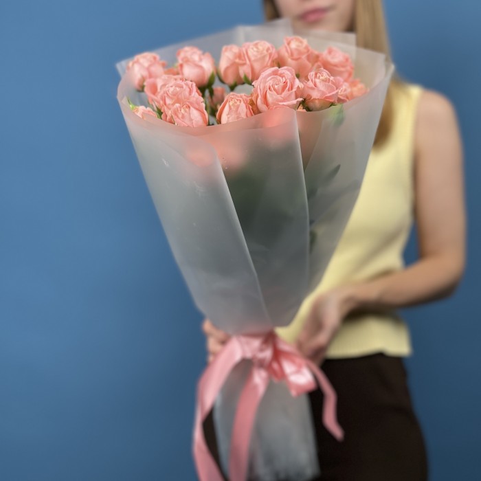 5 кустовых пионовидных роз Амэйзинг Мэджик 50 см