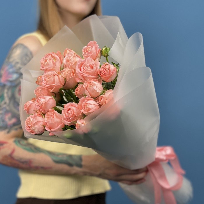 5 кустовых пионовидных роз Амэйзинг Мэджик 50 см