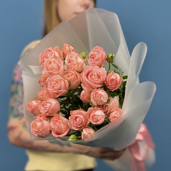 5 кустовых пионовидных роз Амэйзинг Мэджик 50 см