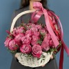 51 фиолетовая роза Дип Перпл с лагурусом в корзине