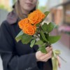 3 оранжевые розы Элеганс 60 см