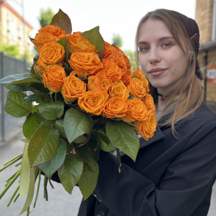 Оранжевая Роза Элеганс 60 см