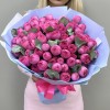 21 кустовая пионовидная розовая роза Жизель 40 см с эвкалиптами