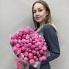 25 кустовых пионовидных роз Сильва Пинк 50 см