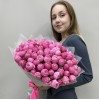 35 кустовых пионовидных роз Сильва Пинк 50 см
