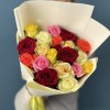 19 ярких роз MIX 60 см