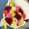 19 ярких роз MIX 60 см