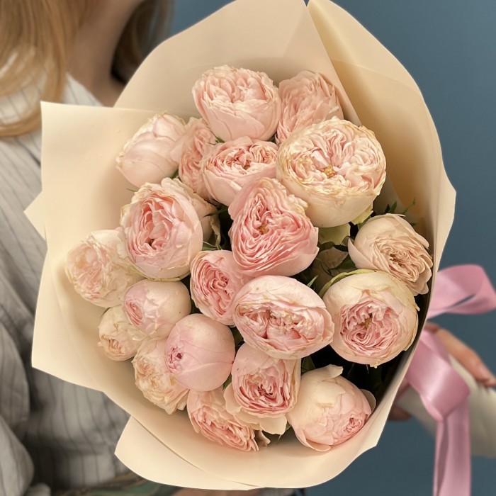 7 кустовых пионовидных роз Мансфилд парк 40 см