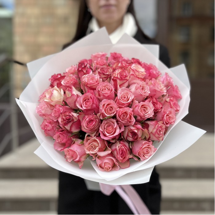 51 Роза розовый микс Алани 40 см