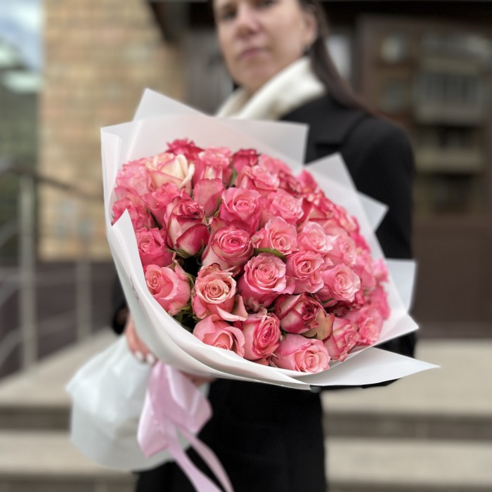 51 Роза розовый микс Алани 40 см