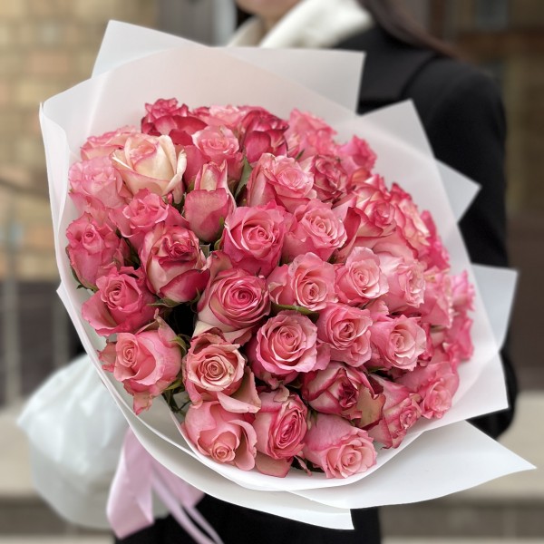 51 Роза розовый микс Алани 40 см