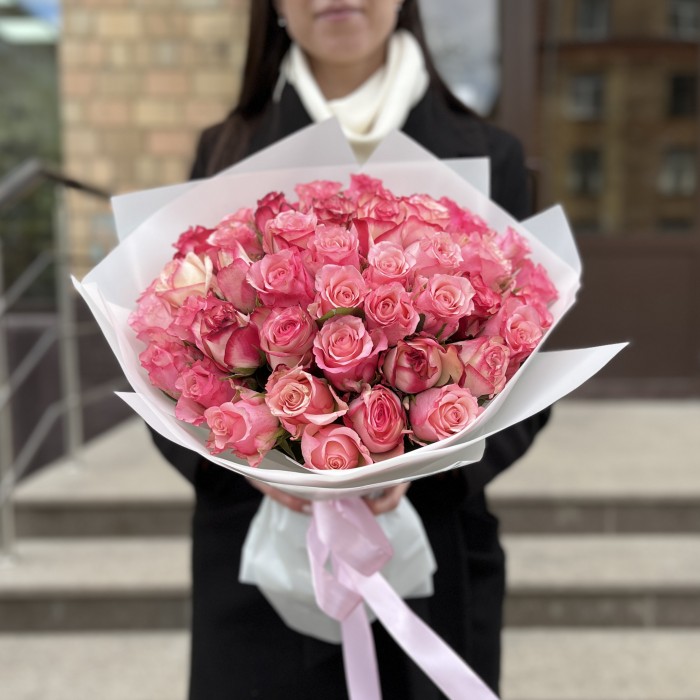 51 Роза розовый микс Алани 40 см