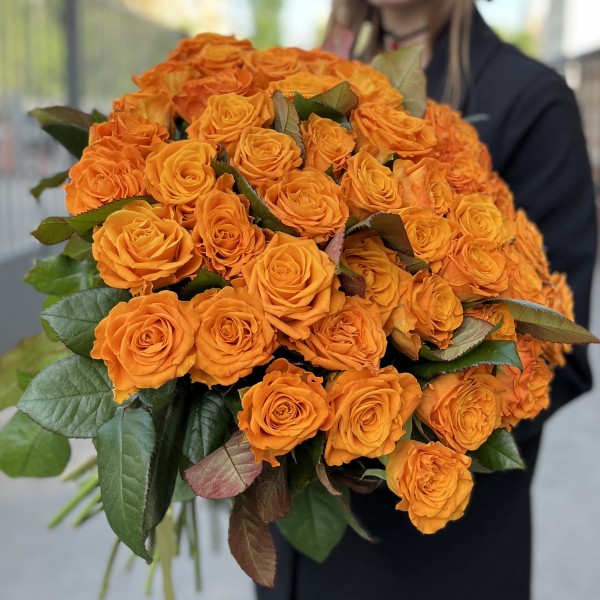 51 оранжевая Роза Элеганс 60 см