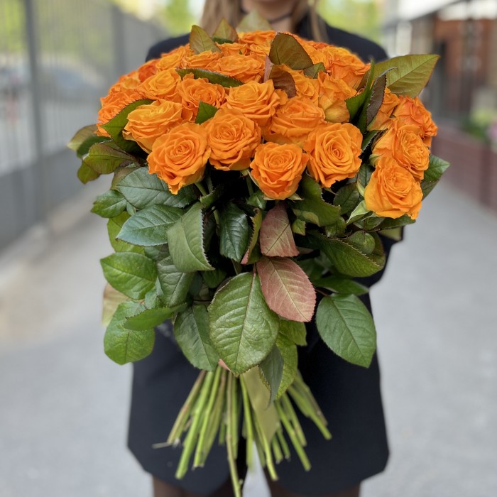 51 оранжевая Роза Элеганс 60 см