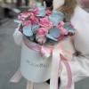 15 розовых роз Микс Алани в коробке