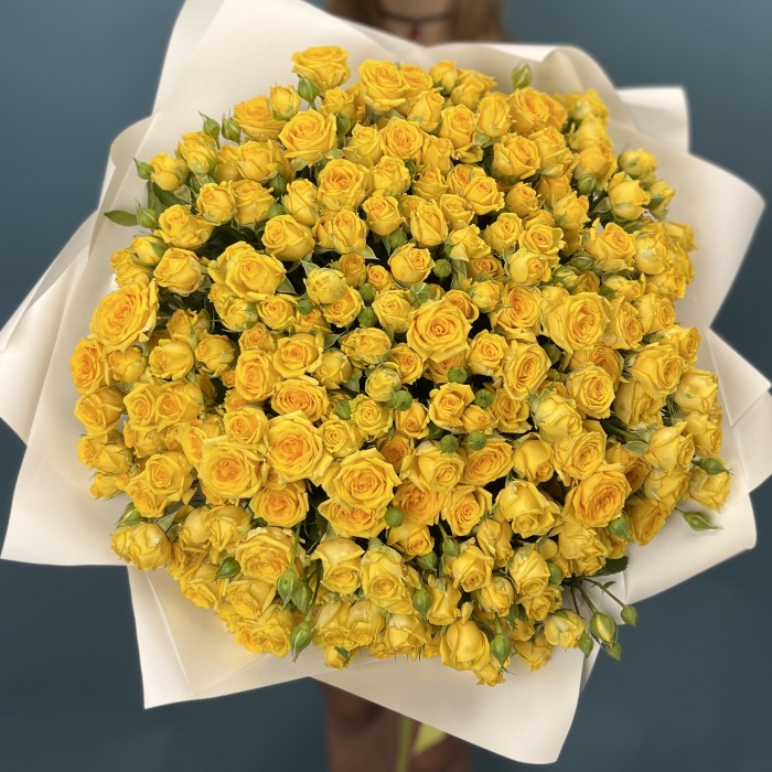 51 кустовая желтая Роза Еллоу бейби 50 см