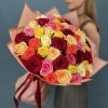 51 яркая роза MIX 60 см