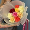 9 ярких роз MIX 60 см