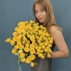 Желтая кустовая Роза Еллоу бейби 50 см