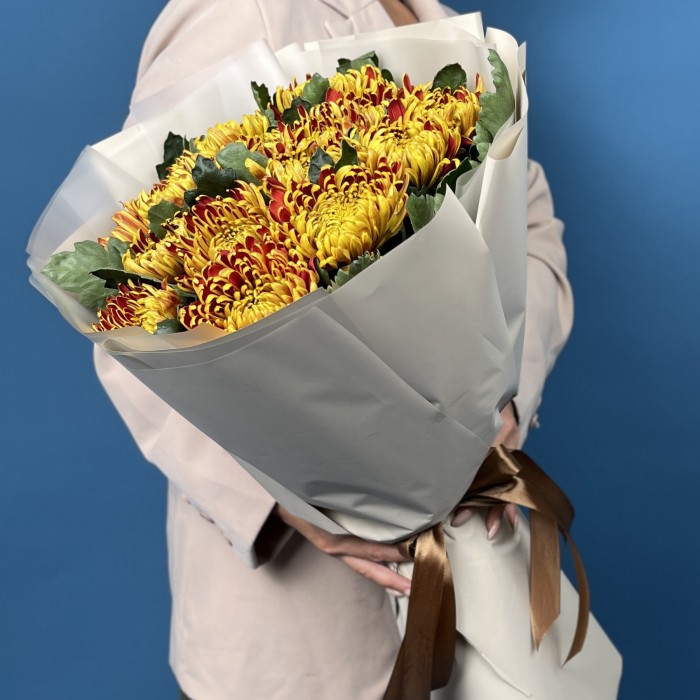 15 Желто-красных хризантем Том Пирс