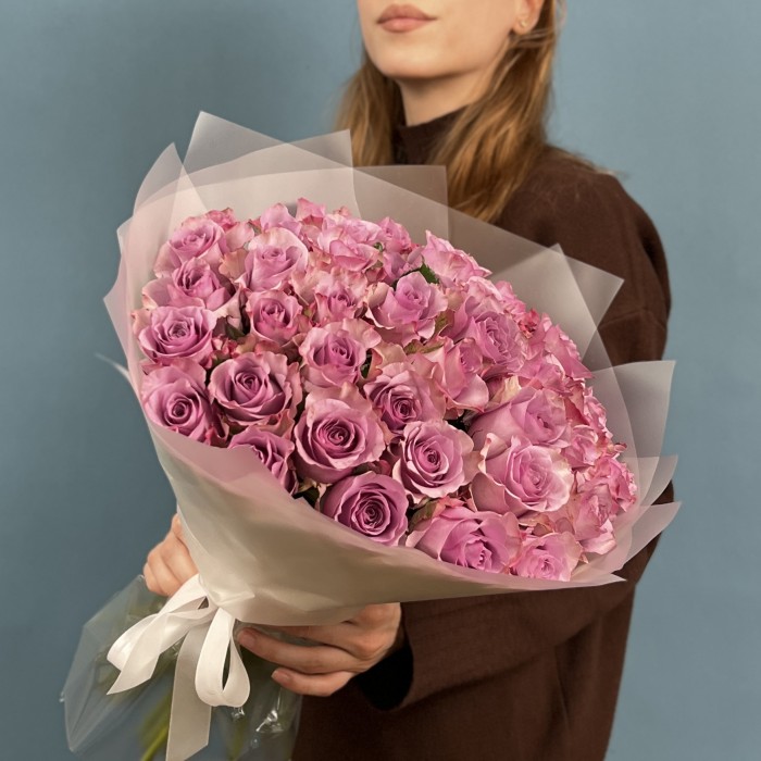 41 сиреневая роза 40 см