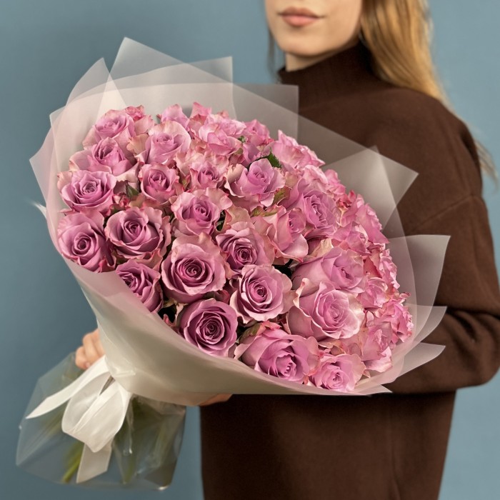 41 сиреневая роза 40 см