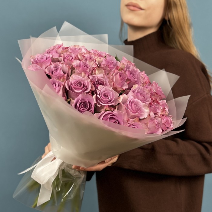 41 сиреневая роза 40 см