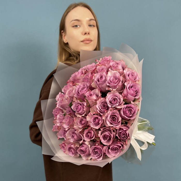 41 сиреневая роза 40 см