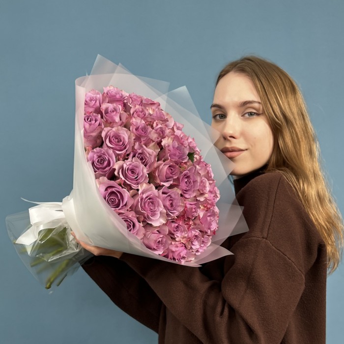 41 сиреневая роза 40 см