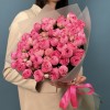 19 кустовых пионовидных розовых роз Жизель 60 см