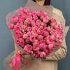 19 кустовых пионовидных розовых роз Жизель 60 см