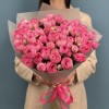 19 кустовых пионовидных розовых роз Жизель 60 см